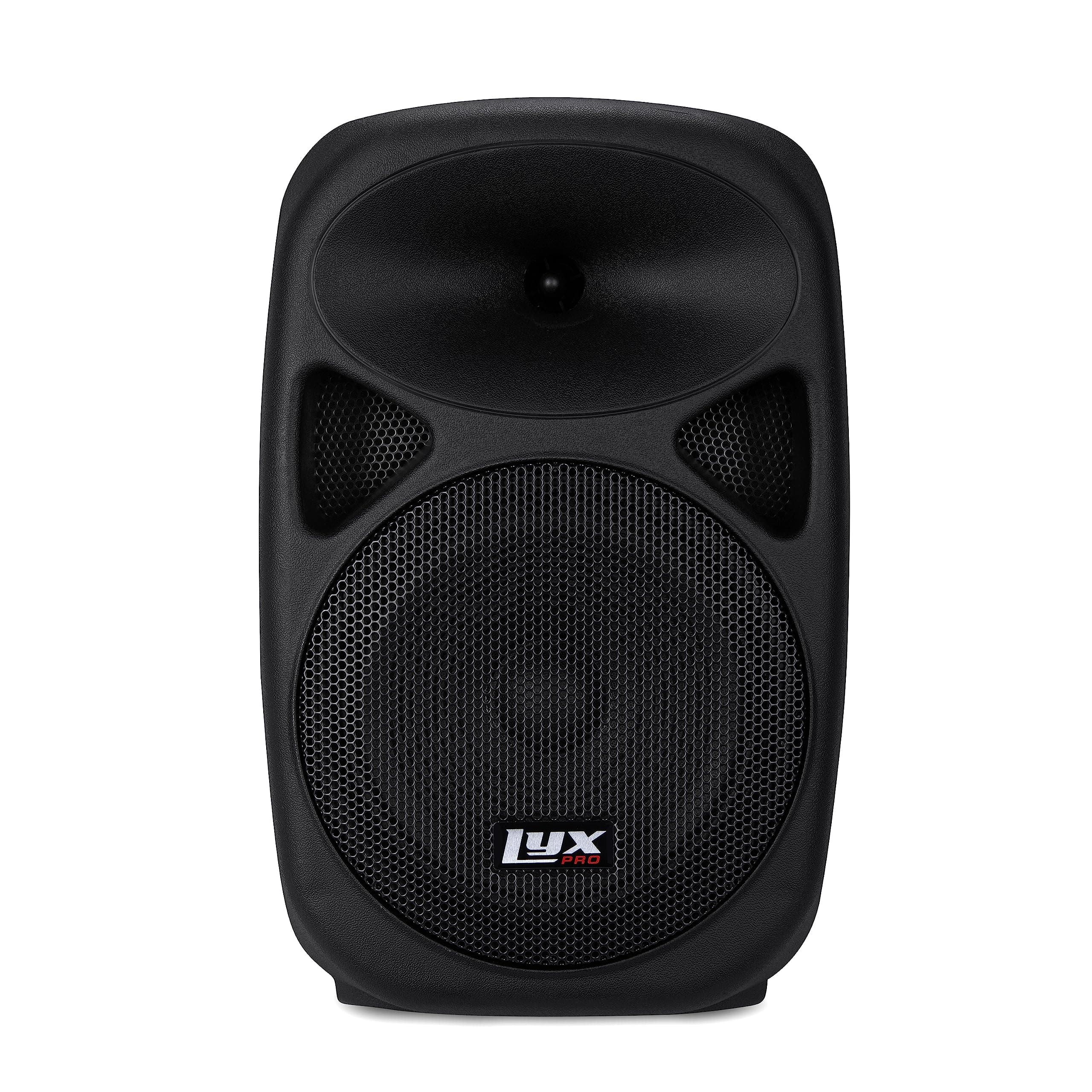 Lyxpro - 8 Inch Portable PA Speaker Powered, PA System with Equalizer SD Slot & Built-in Bluetooth - Black