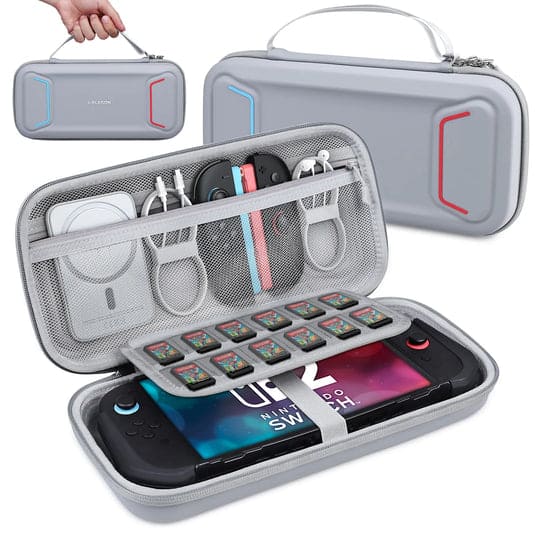 i-Blason - Hard Shell Travel Carrying Case for Nintendo Switch & OLED – Shockproof, Waterproof - Gray