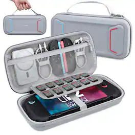 i-Blason - Hard Shell Travel Carrying Case for Nintendo Switch & OLED – Shockproof, Waterproof - Gray