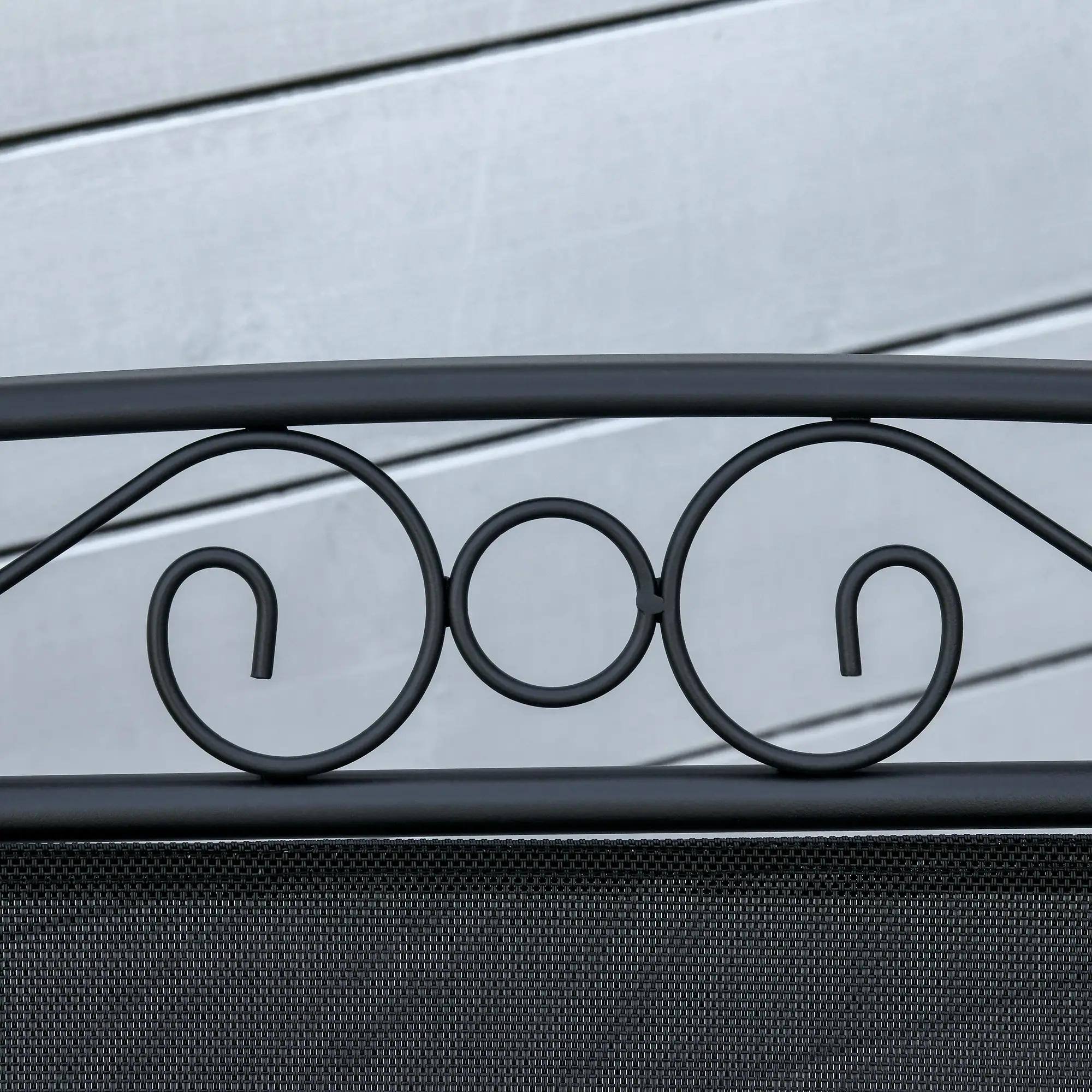 Alt View 1. Resenkos - Resenkos Outdoor Glider Set with Coffee Table, Patio 2-Person Swing with Breathable Sling, Black - Black.