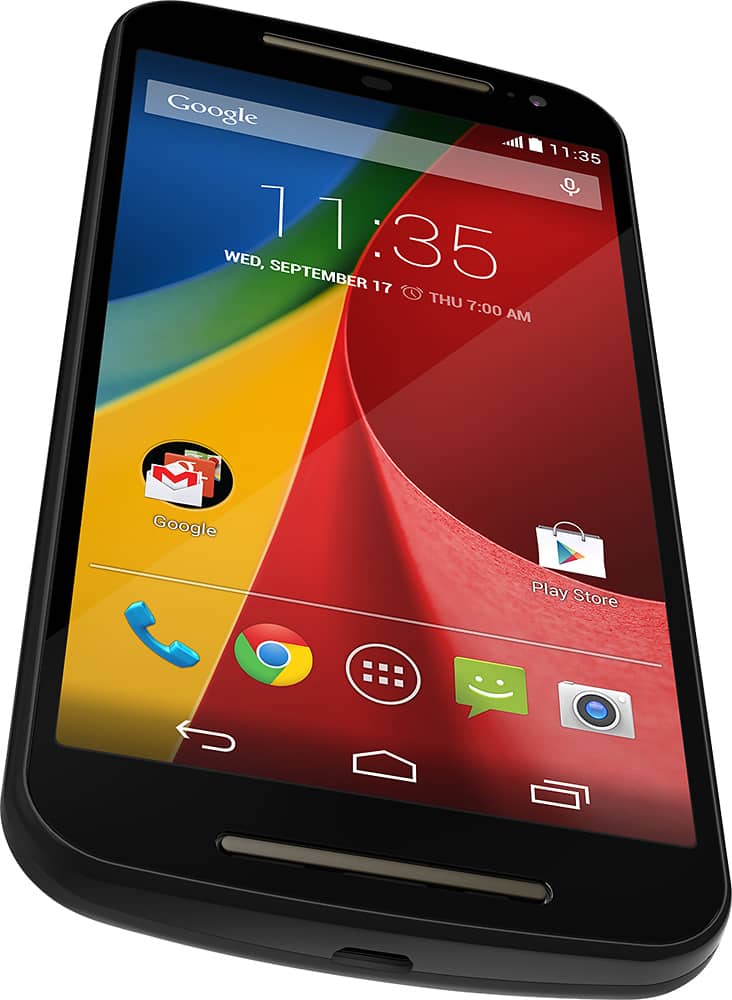 Alt View 1. Motorola - Moto G 2nd Generation Cell Phone (Unlocked) (U.S. Version) - Black.