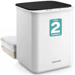 SereneLife - Luxury Towel Warmer Bucket with Auto Shut-Off, Heated Towel & Blanket Warmer for Bathroom, Black - White