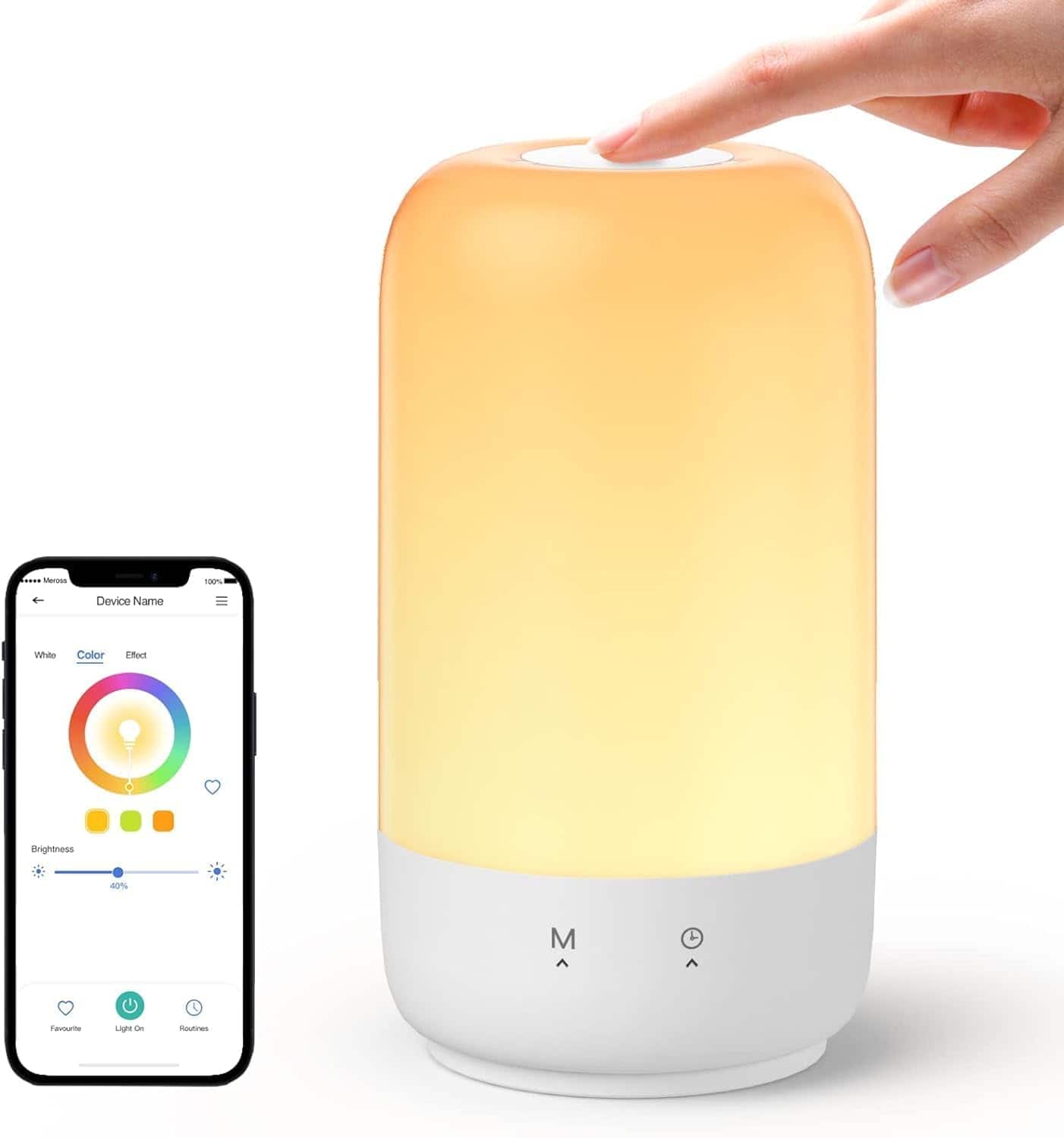 The Best Inks - White Table Lamp Lamp Smart Touch led Bedside Compatible with HomeKit Siri Amazon Alexa SmartThings Tunable - STYLE-450