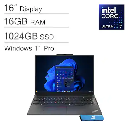 16" Display
16GB RAM
1024GB SSD
Windows 11 Pro
Intel Core Ultra 7