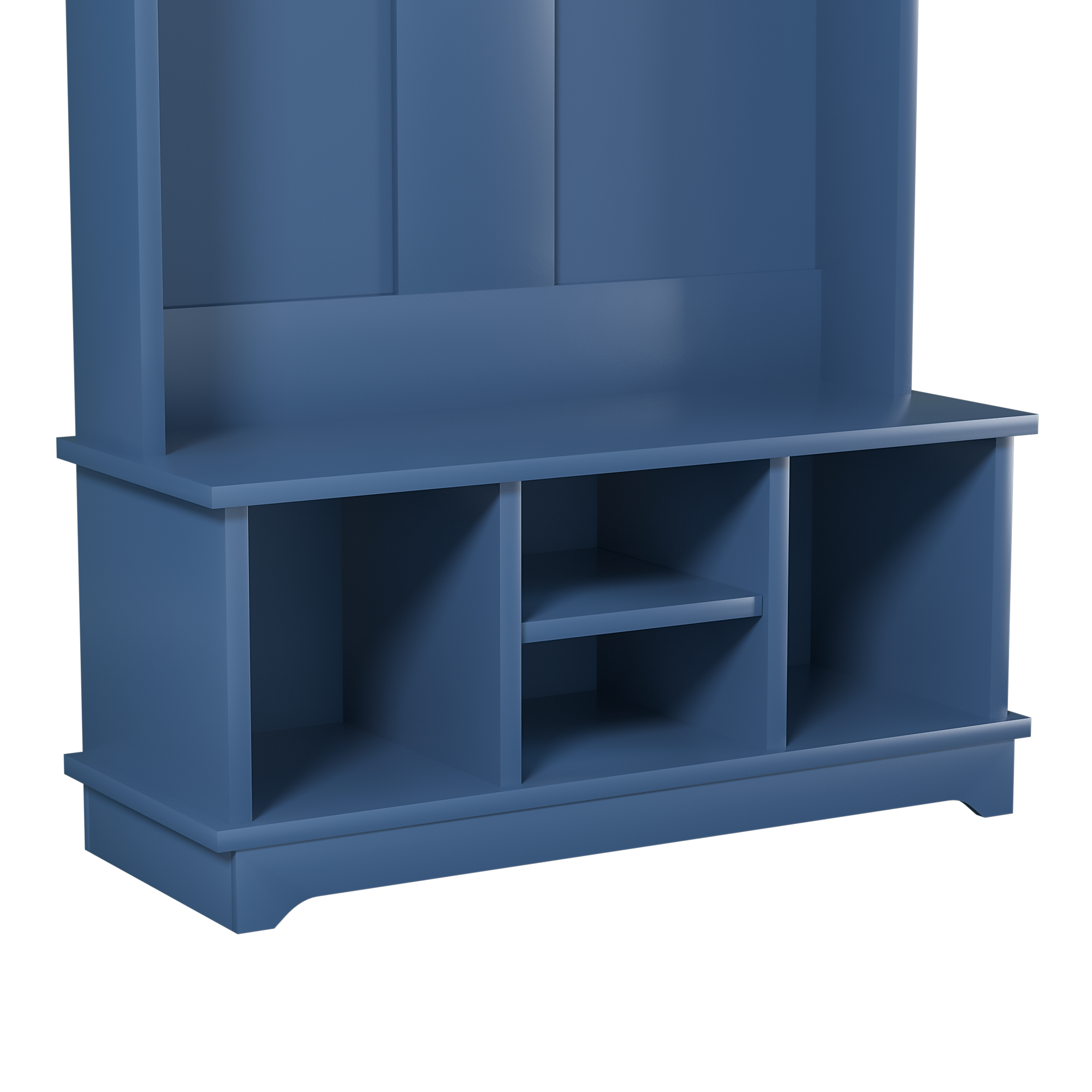 Alt View 1. Whisen - Multifunctional Hall Tree with Shoe Storage Bench, Heavy-Duty Entryway Coat Rack Organizer-Blue - Blue.