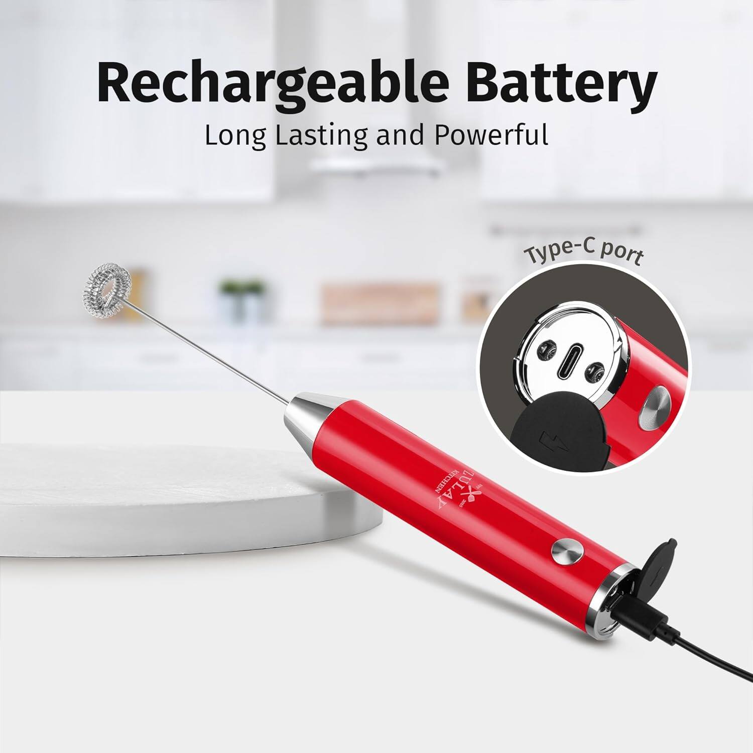 Rechargeable Battery  
Long Lasting and Powerful  

Type-C port
