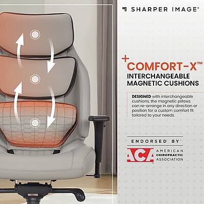 SHARPER IMAGE + TM COMFORT-XT INTERCHANGEABLE MAGNETIC CUSHIONS

DESIGNED with interchangeable cushions, the magnetic pillows can re-arrange in any direction or position for a custom comfort fit tailored to your needs.

ENDORSED BY AMERICAN ACA CHIROPRACTIC ASSOCIATION