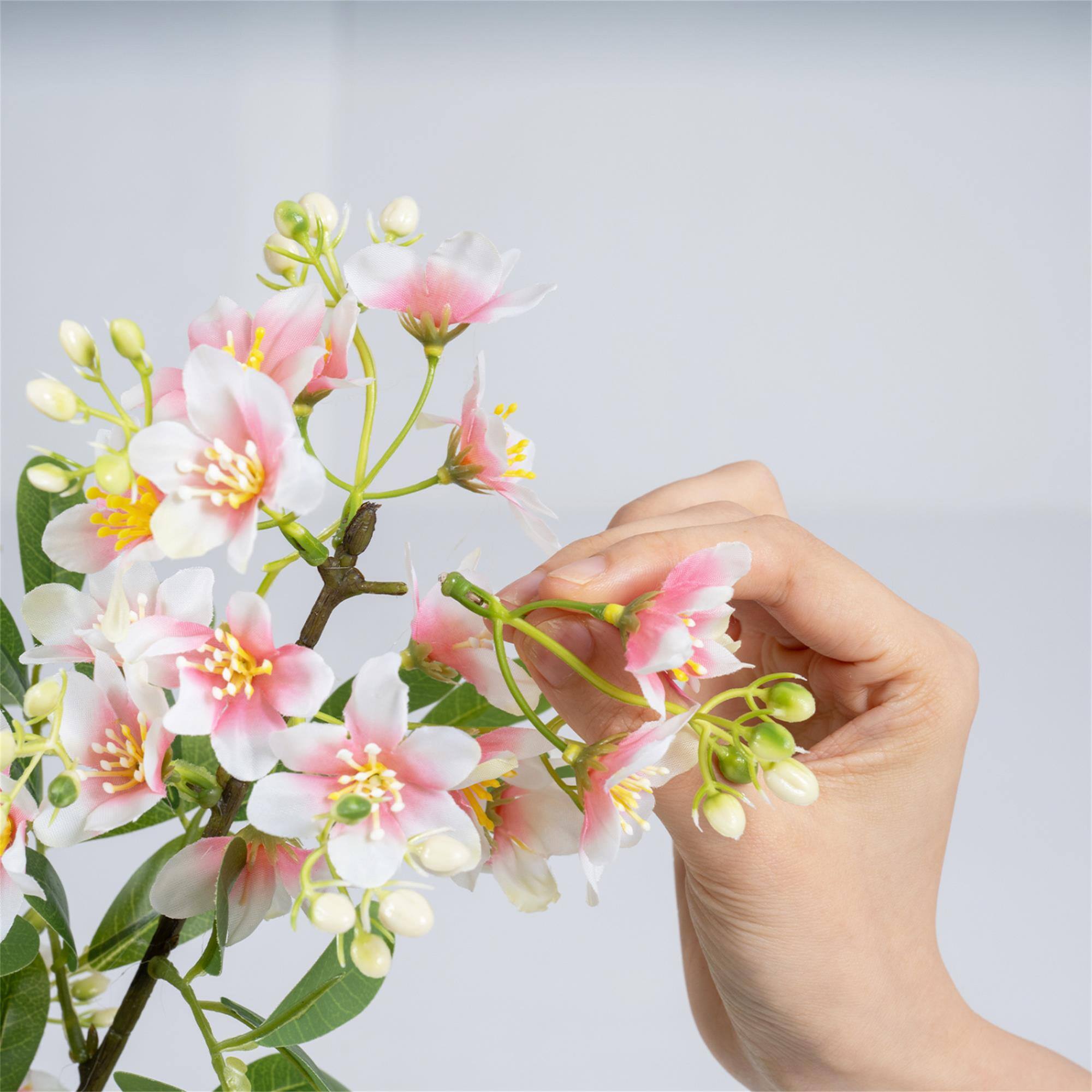 Alt View 3. Boyel Living - 36" Set of 2 Artificial Impatiens Tree with Mini Fruits and Silk Flowers-Pink - Pink.