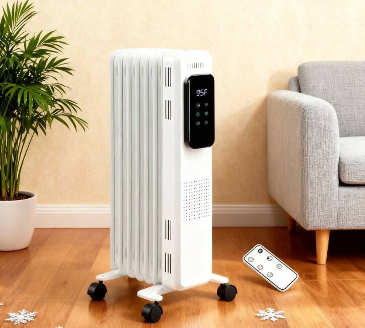 Alt View 4. Breezary - Freestanding Electric Space Heater with 3 Modes, Oscillation, Timer, Remote Control, Overheat and Tip-Over Protection - White Freestanding Heater.