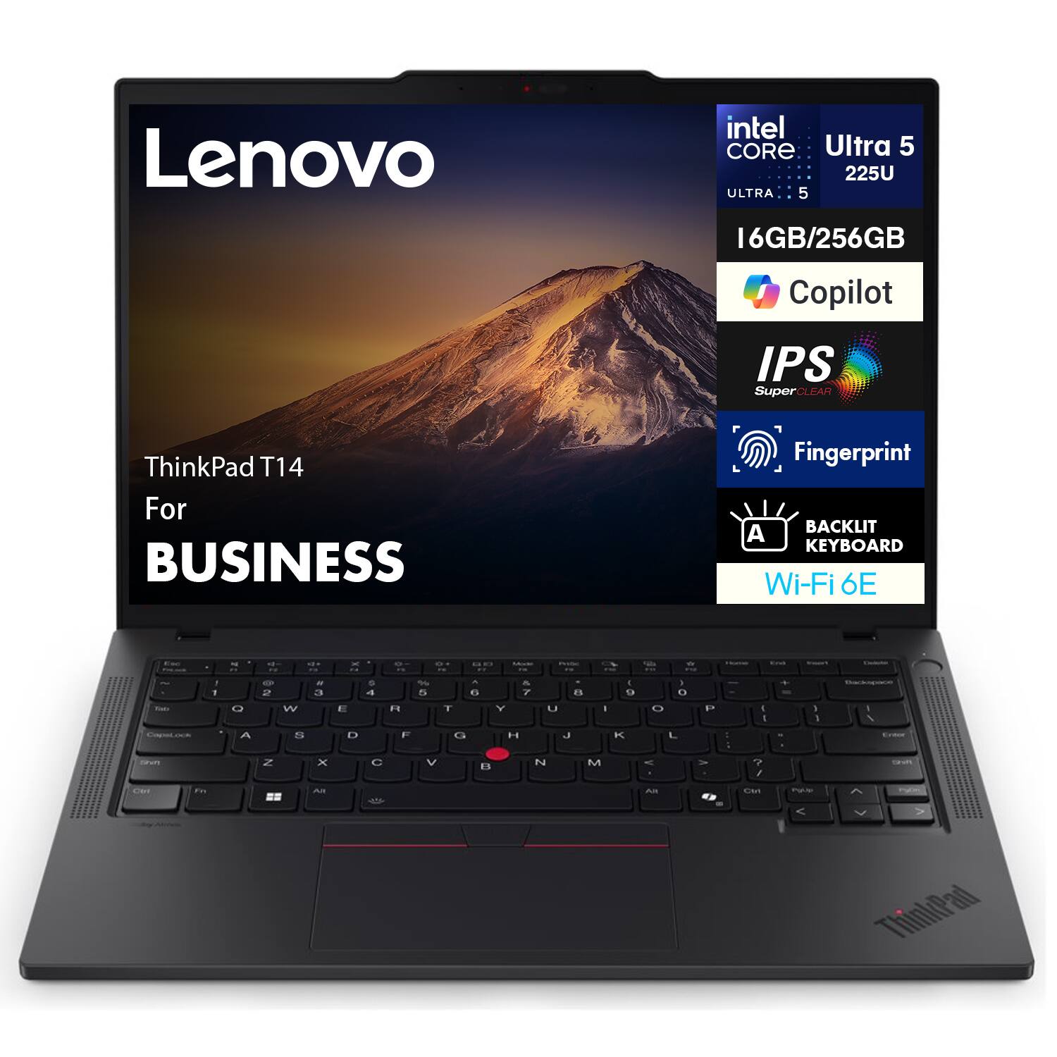 Lenovo ThinkPad T14 For BUSINESS

Intel Core Ultra 5 225U ULTRA 5

16GB/256GB

Copilot

IPS SuperCLEAR

Fingerprint

BACKLIT KEYBOARD

Wi-Fi 6E
