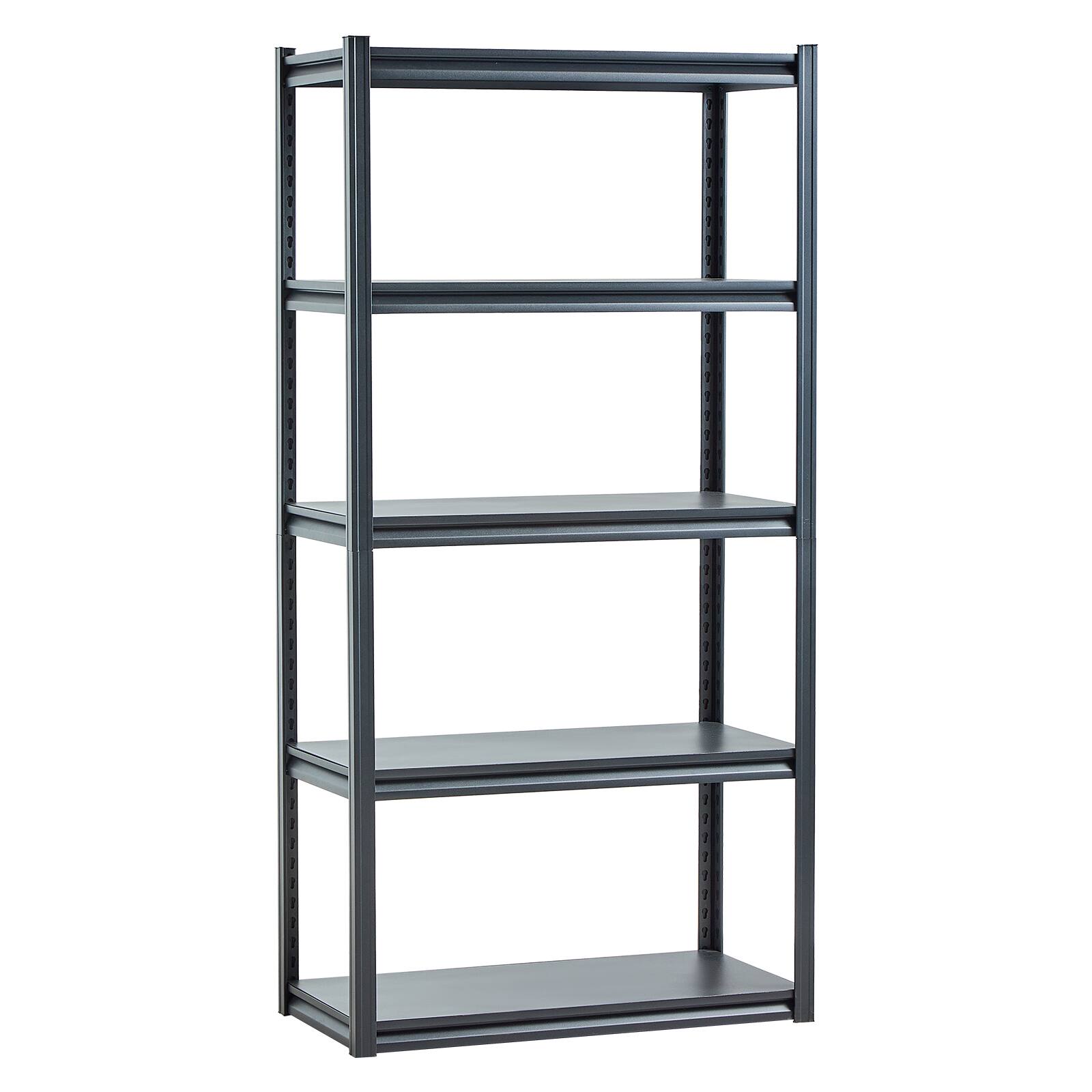 Alt View 5. VEVOR - Storage Shelves, 2000 lbs, 5 Tier Garage Storage Shelving, 18" D x 36" W x 72" H Adjustable Metal Shelves - Black.