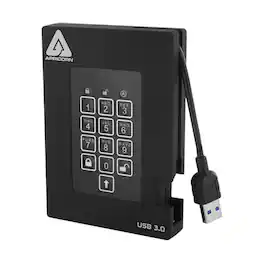 Apricorn - Aegis Fortress 2TB USB 3.2 Gen 1 Encrypted Portable External Hard Drive - Black