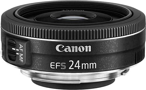 Front. Canon - EF-S24mm F2.8 STM Standard Prime Lens for EOS DSLR Cameras - Black.