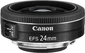 Canon - EF-S 24mm f/2.8 STM Standard Lens for Canon APS-C Cameras - Black - Front_Standard