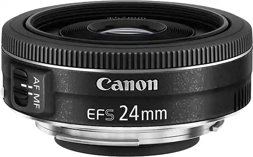 Front. Canon - EF-S24mm F2.8 STM Standard Prime Lens for EOS DSLR Cameras - Black.
