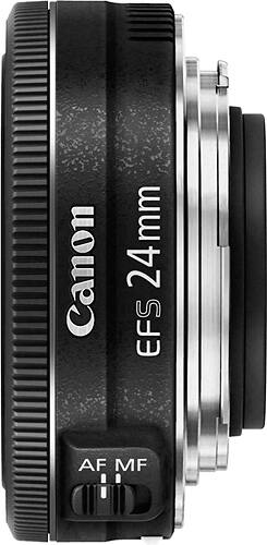Alt View 1. Canon - EF-S24mm F2.8 STM Standard Prime Lens for EOS DSLR Cameras - Black.