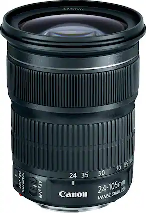 Front. Canon - EF 24-105mm f/3.5-5.6 IS STM Standard Zoom Lens for EOS SLR Cameras - Black.
