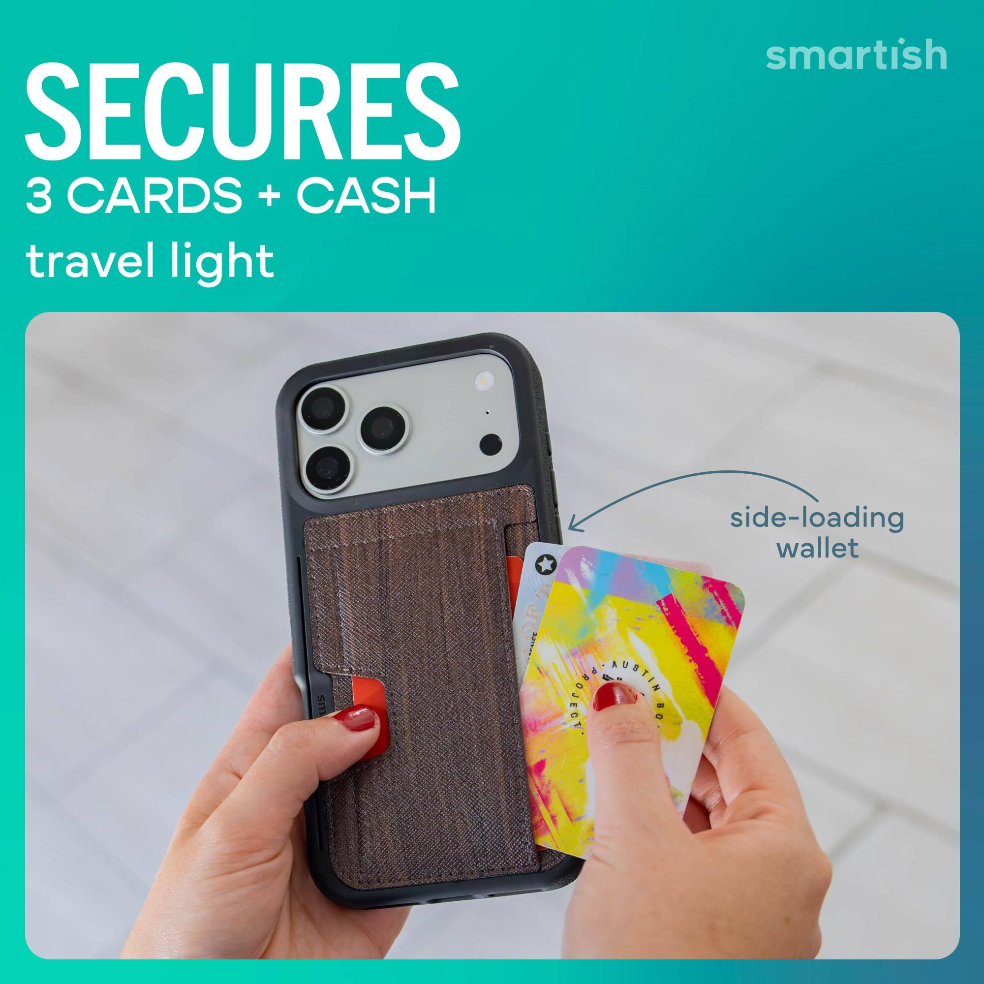 SECURES  
3 CARDS + CASH  
travel light  

smartish  
side-loading wallet  

TOCCORY AUSTIN 80