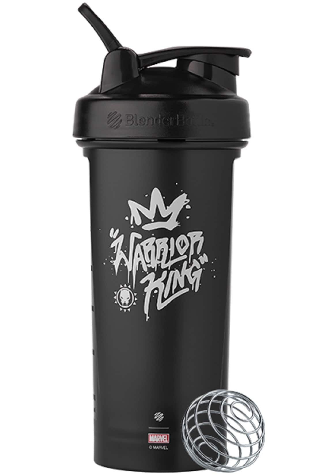 Angle. BlenderBottle - Warrior King Classic V2 - 28oz. - Black.