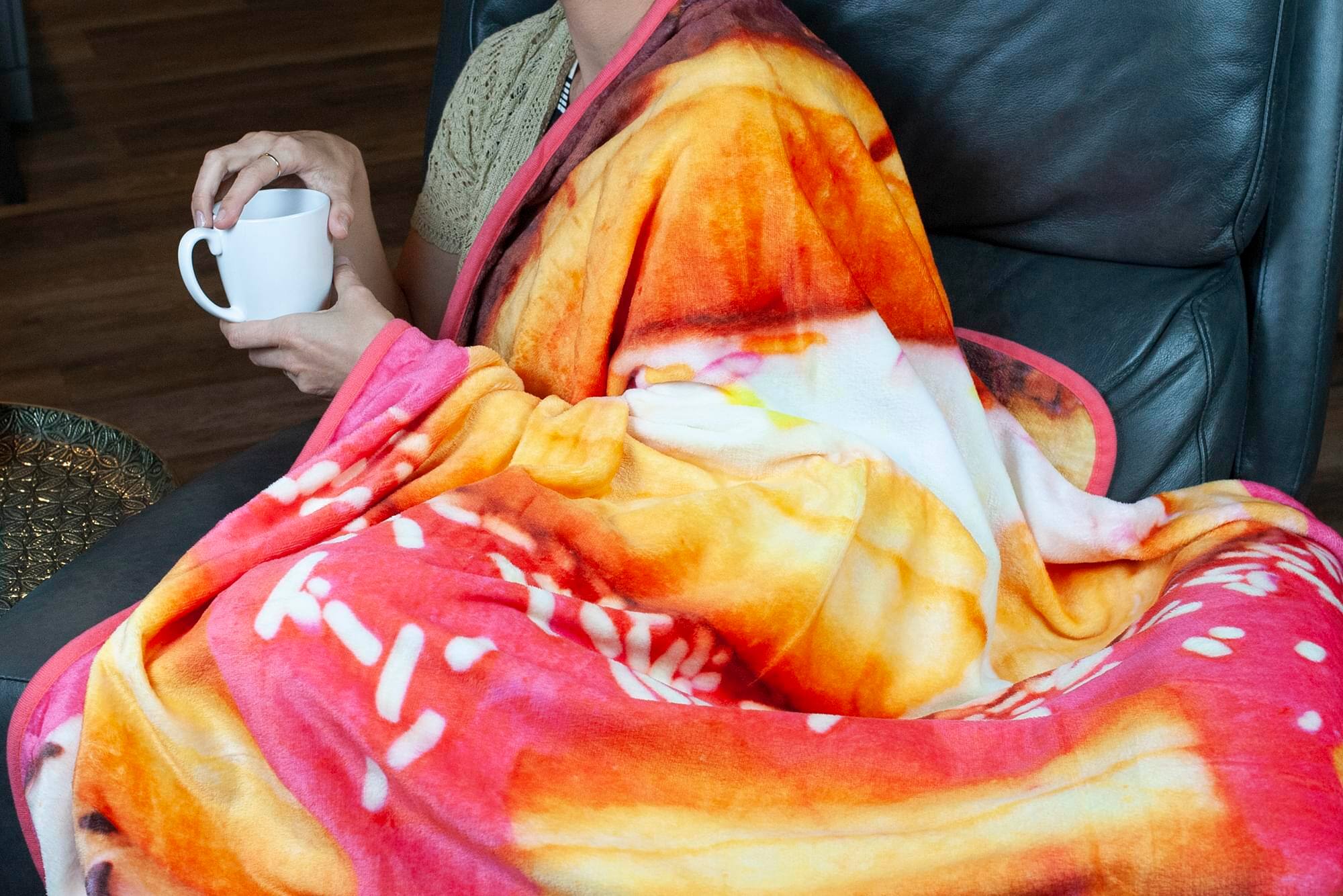 Alt View 4. Just Funky - Donuts Fleece Throw Blanket | Large Soft Throw Blanket | 60 x 45 Inches - Pink.