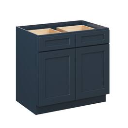 Boyel Living - 36 Inch Base Cabinet with Full Overlay HDF Doors and Soft Close Drawers - Cyber Grey