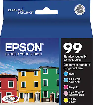 Front. Epson - 99 Multipack Standard Capacity Ink Cartridges - Cyan/Light Cyan/Magenta/Light Magenta/Yellow.