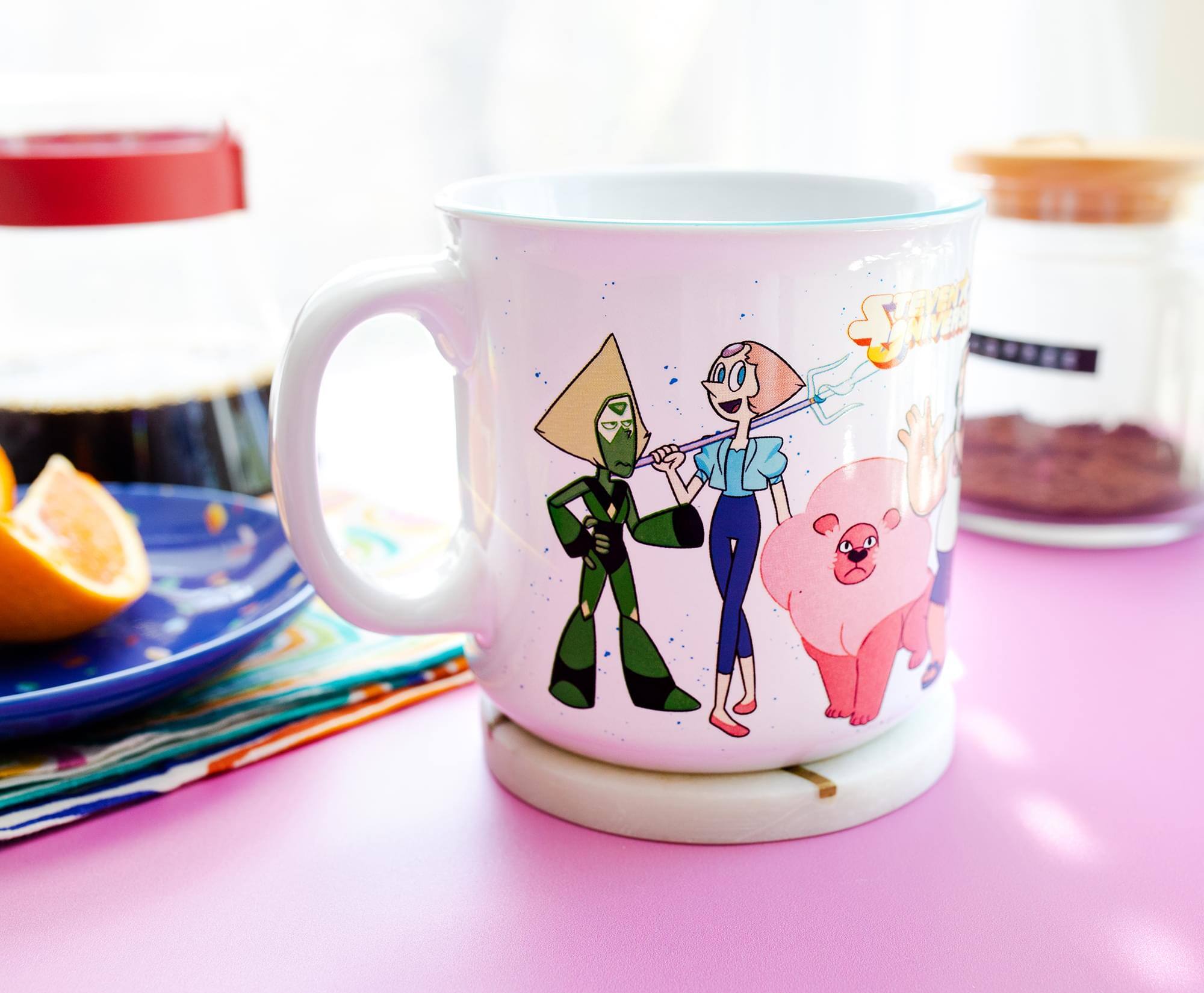 Alt View 3. Silver Buffalo - Steven Universe Crystal Gems Ceramic Camper Mug | Holds 20 Ounces - White.