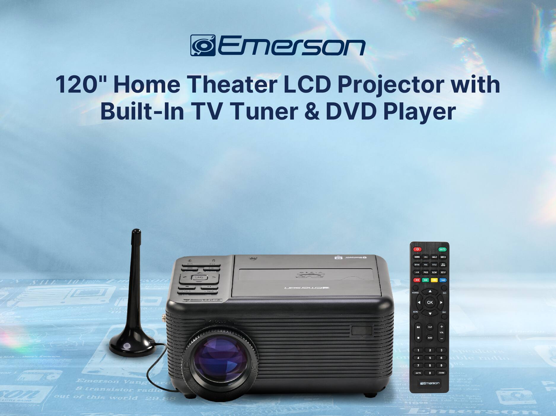 Emerson 120" Home Theater LCD Projector with Built-In TV Tuner & DVD Player a - C 2 - | i 1 - - : ... - de E . i ... -- - - .... - - F - - ESLLUE - a - OK 27E - - L - .. . . N- LOT  . J 1 -  speakers  abte radio Emerson Vang GEC &transistor radia C7L out of this world 29.88 | LarEIA mn : I - TR = Pad 1 - 1 amerson