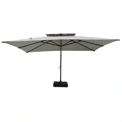 draped patio umbrella 10x10ft Umbrella, Deluxe Square Garden Umbrella, Beige large carry bag with a widened shoulder strap for easy transport Phoebe Patio Umbrella | One