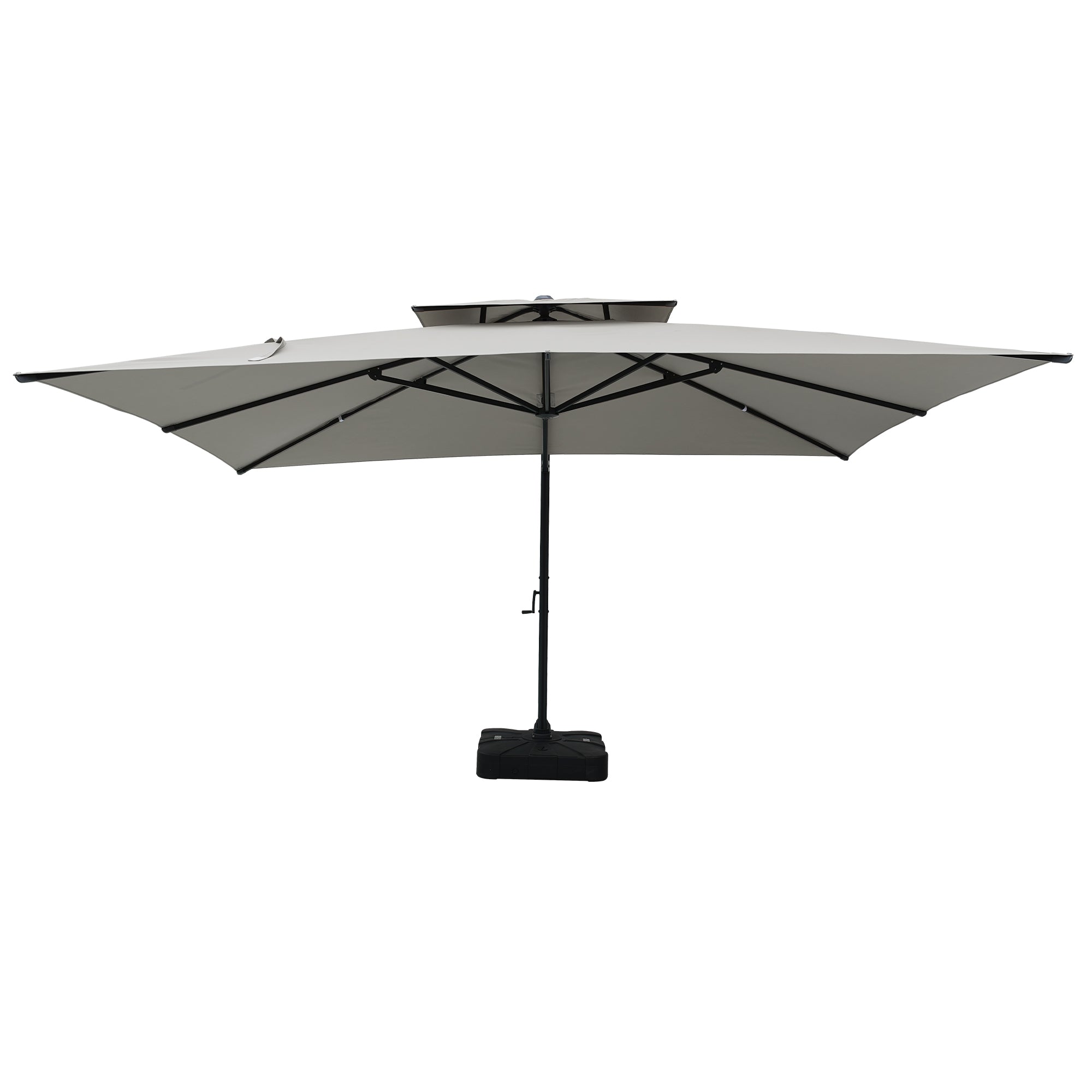 draped patio umbrella 10x10ft Umbrella, Deluxe Square Garden Umbrella, Beige large carry bag with a widened shoulder strap for easy transport Phoebe Patio Umbrella | One