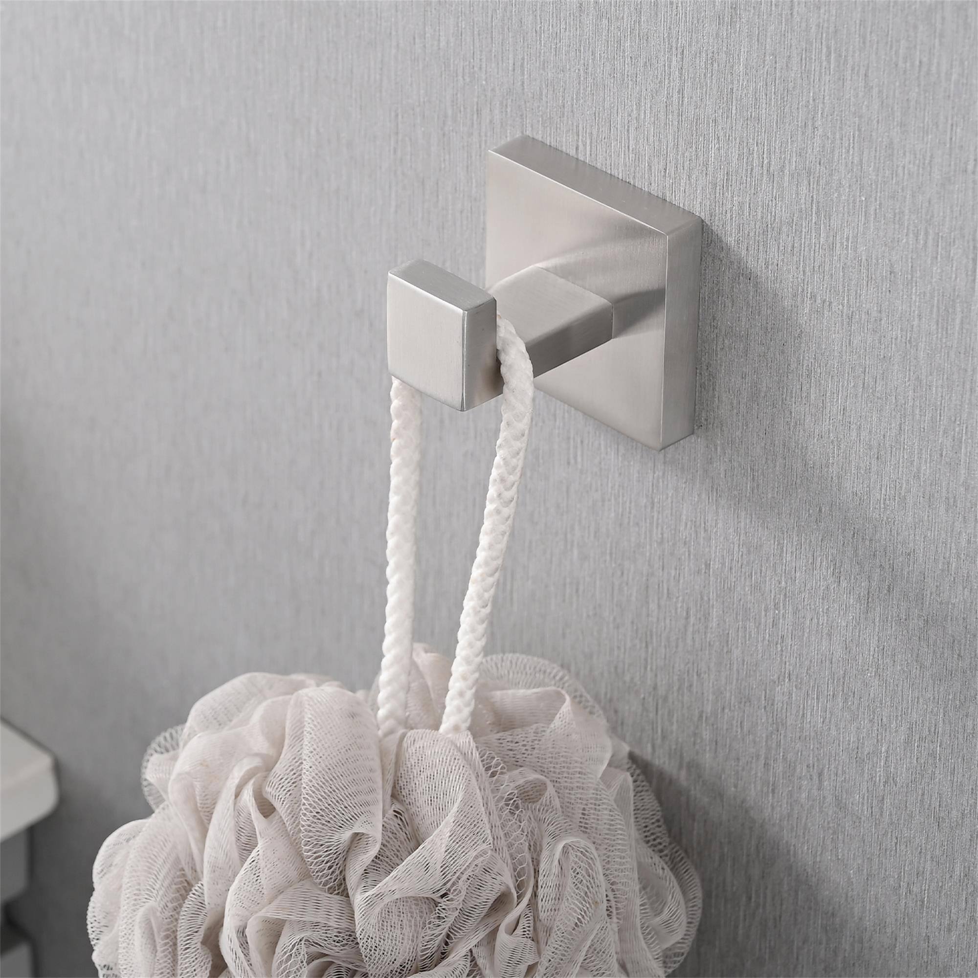 Alt View 4. Boyel Living - 5-Piece SUS304 Bathroom Set: Towel Bar + Ring + Hooks + TP Holder Brushed Finish - Brushed Nickel.