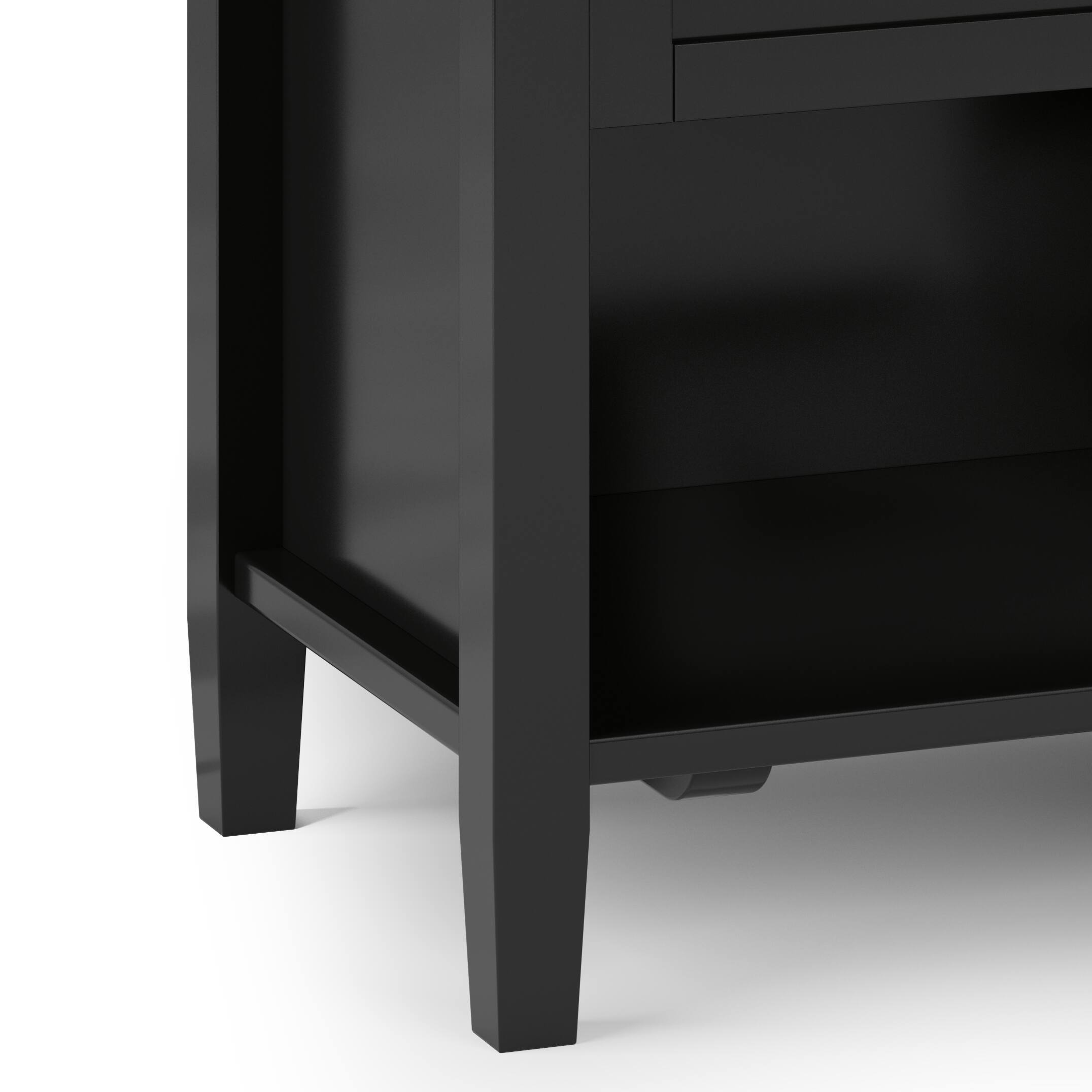 Alt View 2. Simpli Home - Warm Shaker 24 inch Solid Wood Transitional Night Stand in Black (Set of 2) - Black.