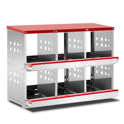 Alt View 10. Winado - 6 Holes Chicken Nesting Boxes Hen Laying Garden Rollout Egg Collection for Outdoor - Red.
