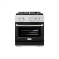 ZLINE - 30 in. 4.2 cu. ft. Freestanding Paramount Gas Range with DuoPro Cooktop and Convection Gas Oven - Black Matte - Front_Zoom