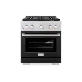 ZLINE - 30 in. 4.2 cu. ft. Freestanding Paramount Gas Range with DuoPro Cooktop and Convection Gas Oven - Black Matte