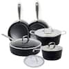 Front. Alva - Alva Maestro Cookware Set 9-Piece Set - Nonstick Ceramic Pans and Pots - Black.