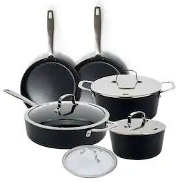 Alva - Maestro Cookware Set 9-Piece Set - Nonstick Ceramic Pans and Pots - Black