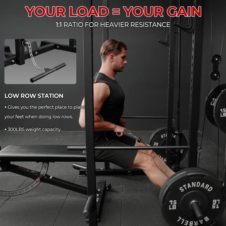 Mikolo Multi Functional Squat Rack with LAT Pulldown System Exercise ...