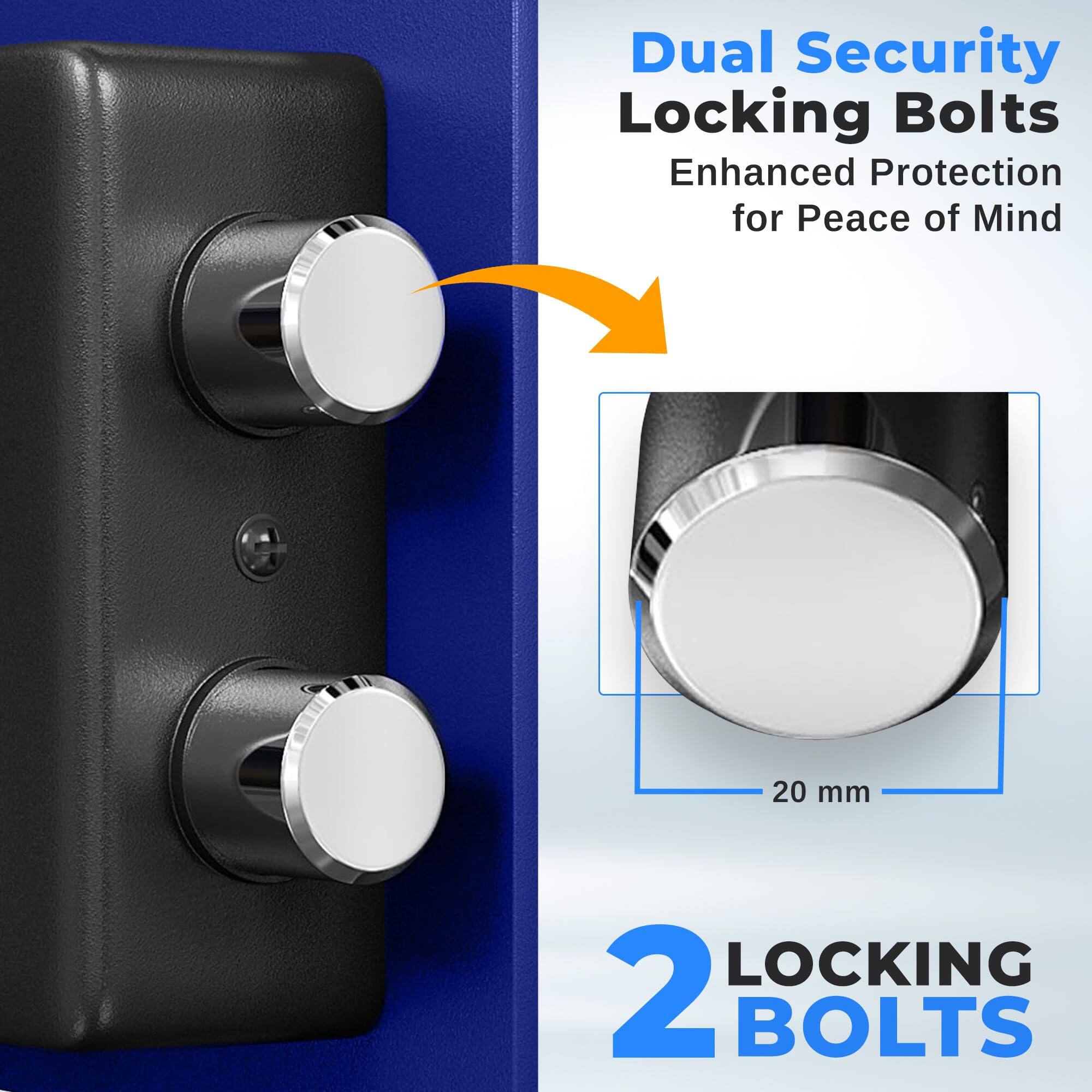 Dual Security Locking Bolts  
Enhanced Protection for Peace of Mind  

20 mm  

2 LOCKING BOLTS