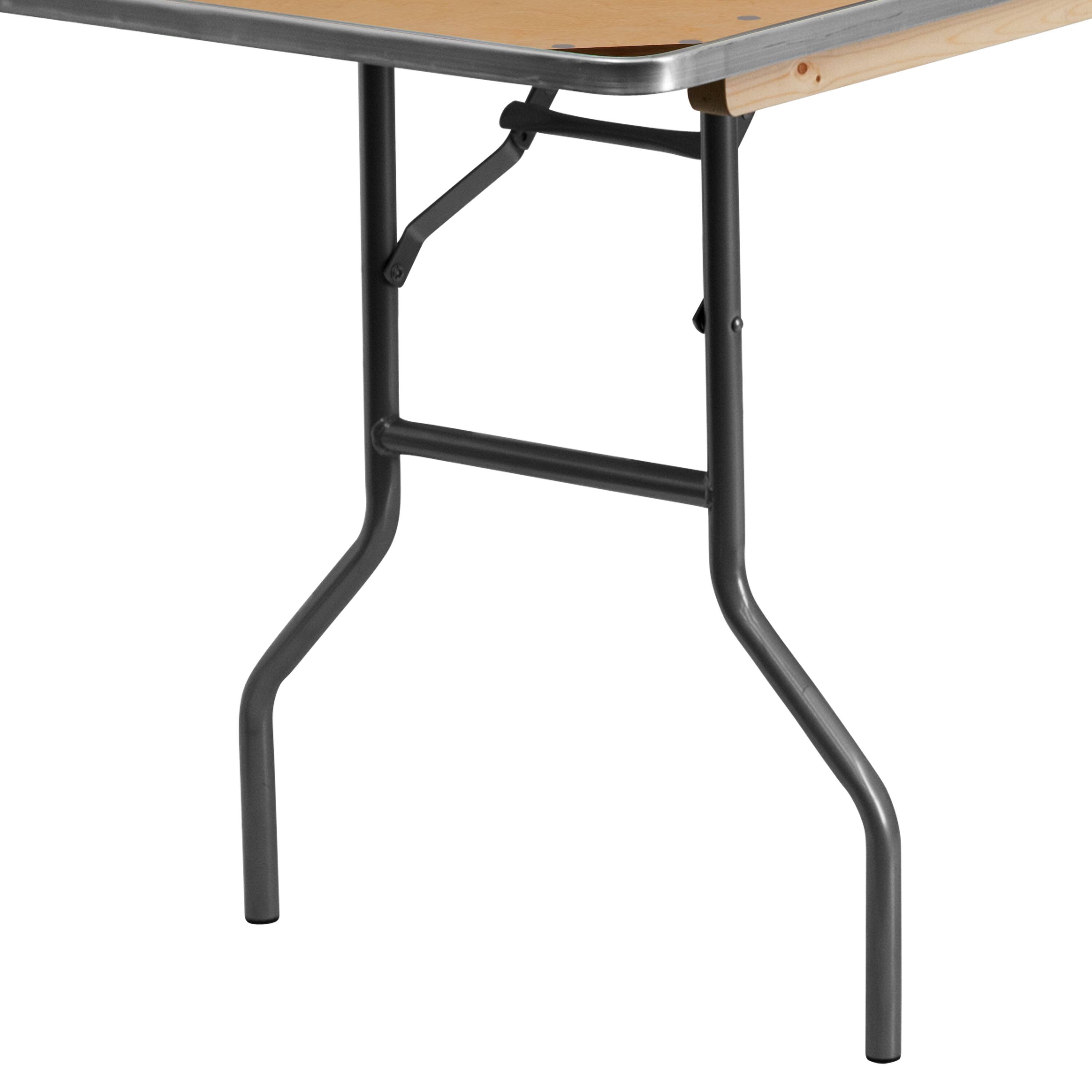Alt View 13. Alamont Home - Fielder 8-Foot Rectangular Birchwood Folding Banquet Table with Corner Guards - Natural.
