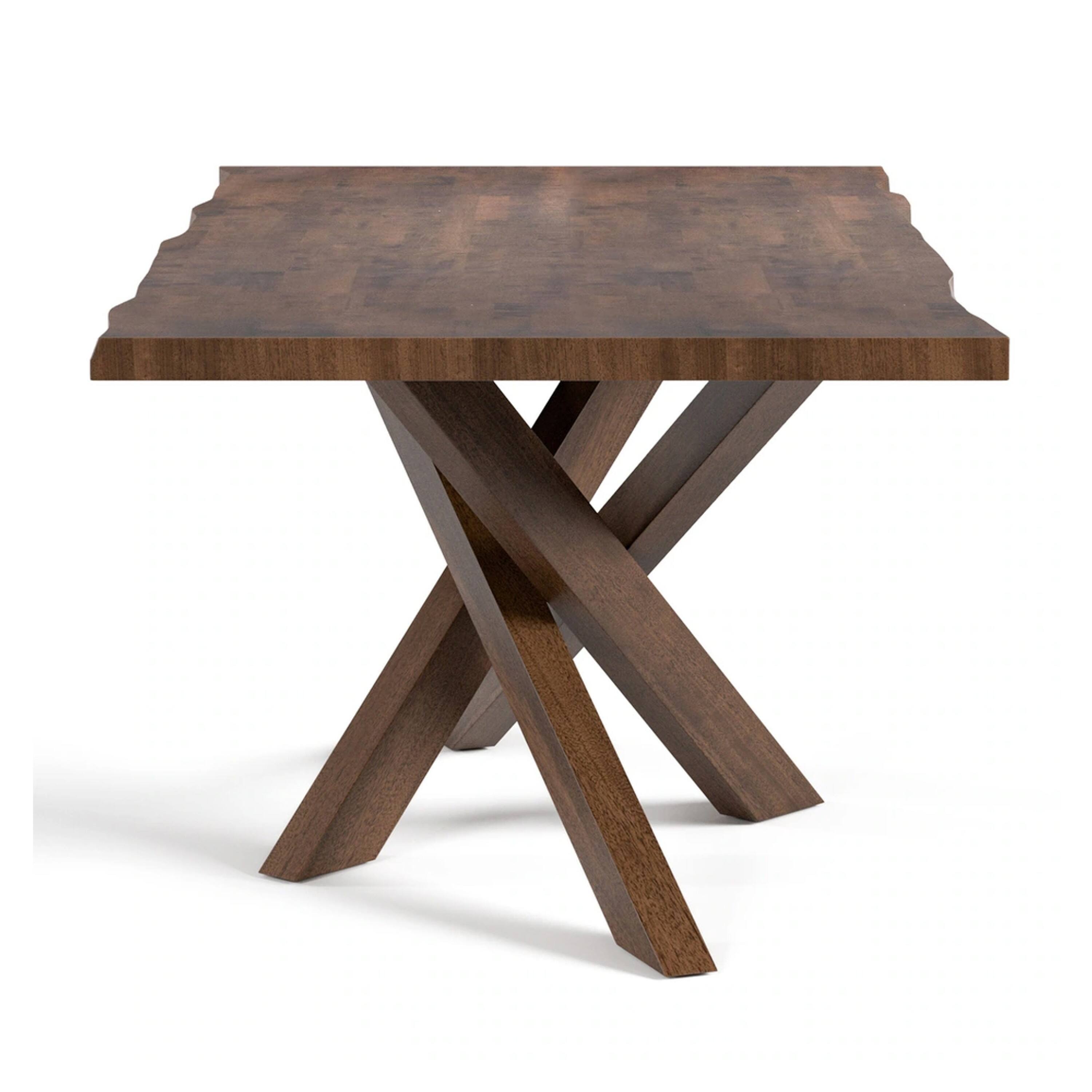 Alt View 3. Manhattan Lane - Vyva 7pc Dining Table Set, 6 Ivory White Chairs, Brown Full Solid Wood - Walnut Brown, Ivory.