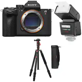 Bundle - Sony - Alpha a7R VI Mirrorless Camera, with Carbon Fiber Travel Tripod, iT32 TTL R2 Mini iFlash