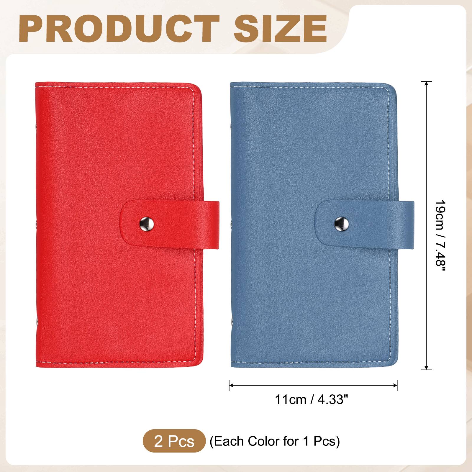 PRODUCT SIZE  
19cm / 7.48"  
11cm / 4.33"  
2 Pcs (Each Color for 1 Pcs)