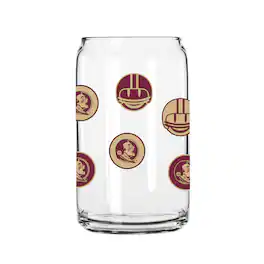 Logo Brands - Florida State Seminoles 16oz. Smiley Can Glass - Multicolor