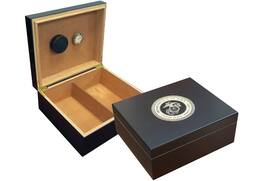 Prestige - Marines Cigar Humidor (Black) - Solid Black Finish
