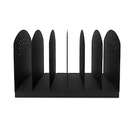 Safco - Steel Vertical-Rack Desktop Sorter, Six Sections, Letter Size Files, 12.25" x 11.25" x 8", Black