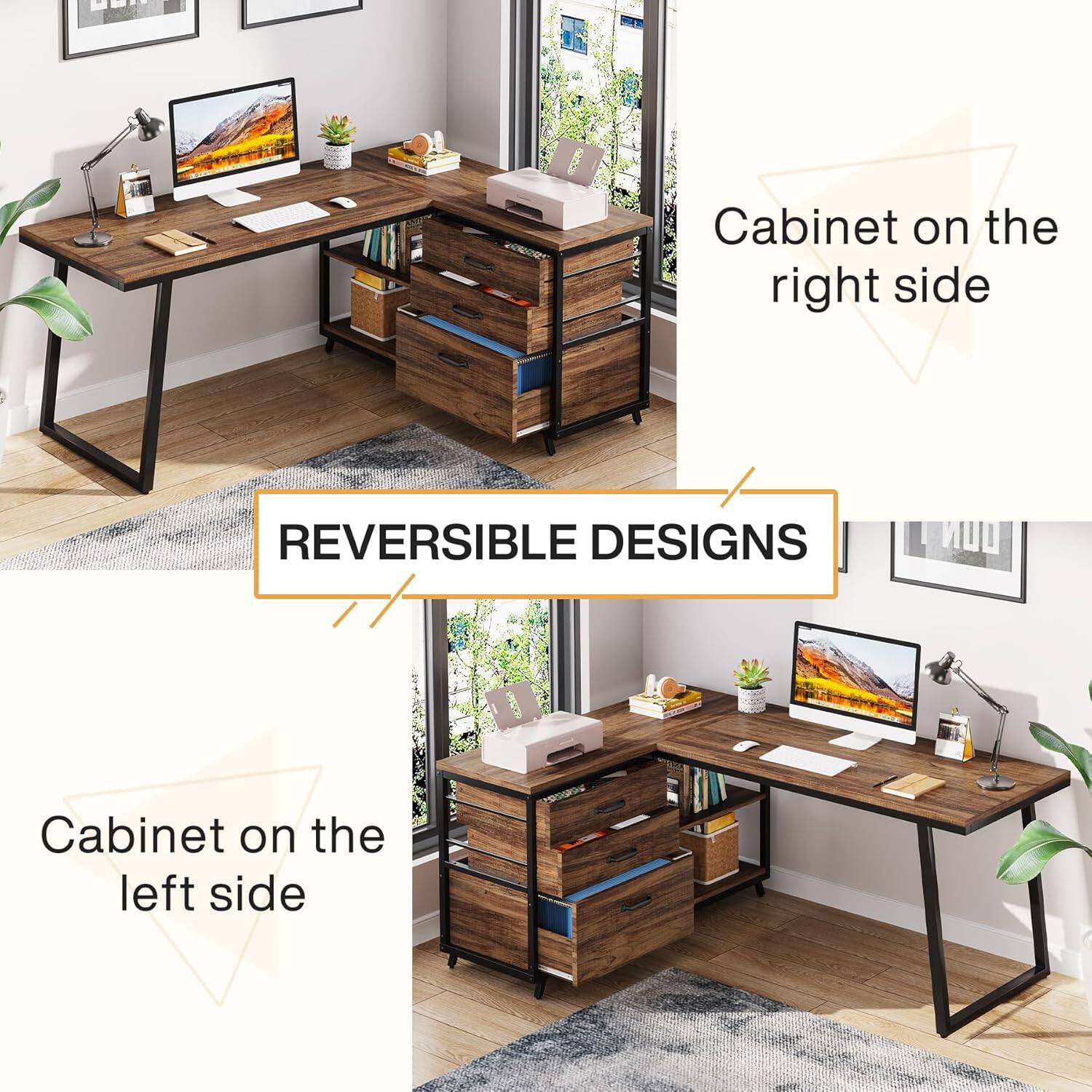 REVERSIBLE DESIGNS

Cabinet on the right side

Cabinet on the left side