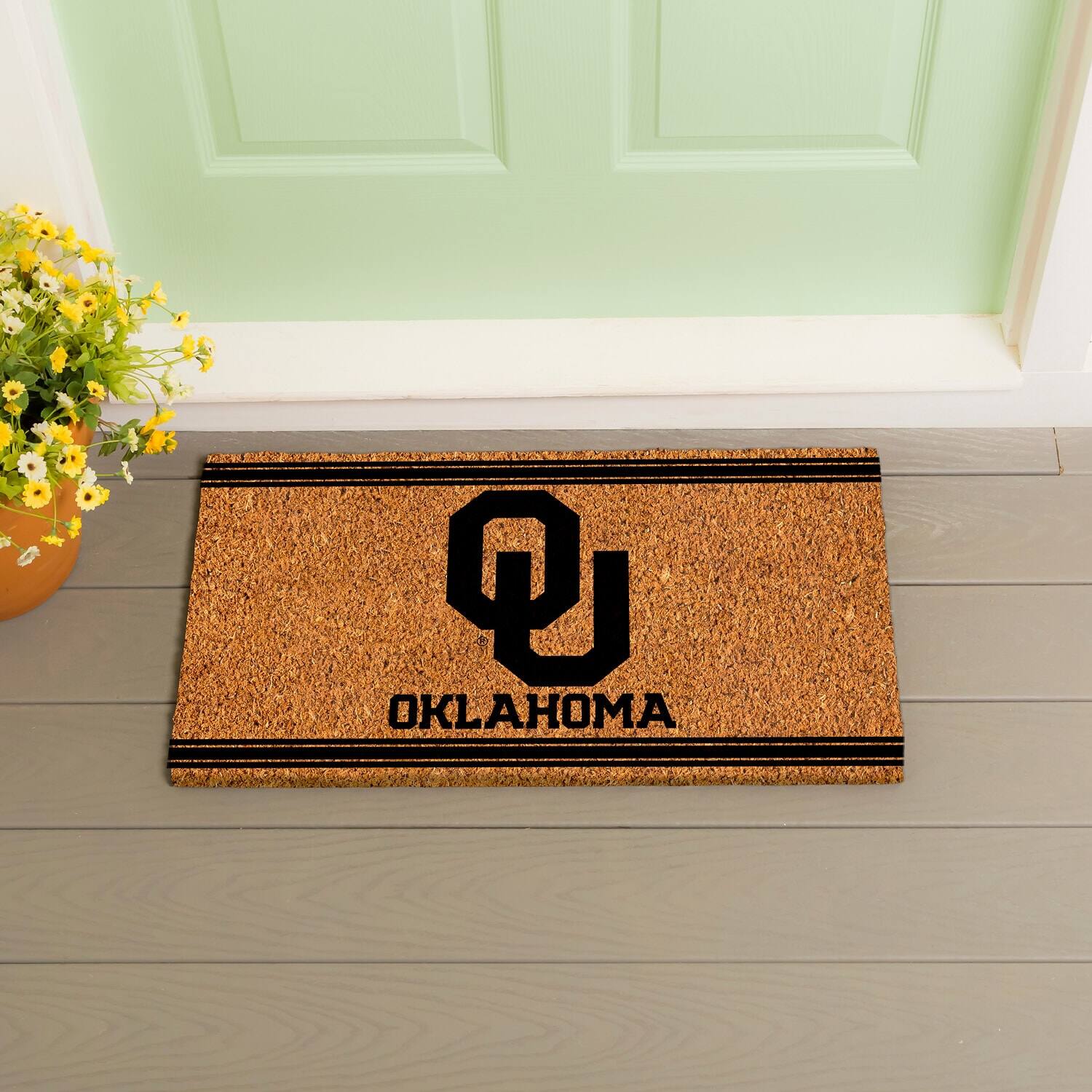 Alt View 2. Evergreen Enterprises - Oklahoma Sooners 16" x 28" Logo Turf Mat - Multicolor.
