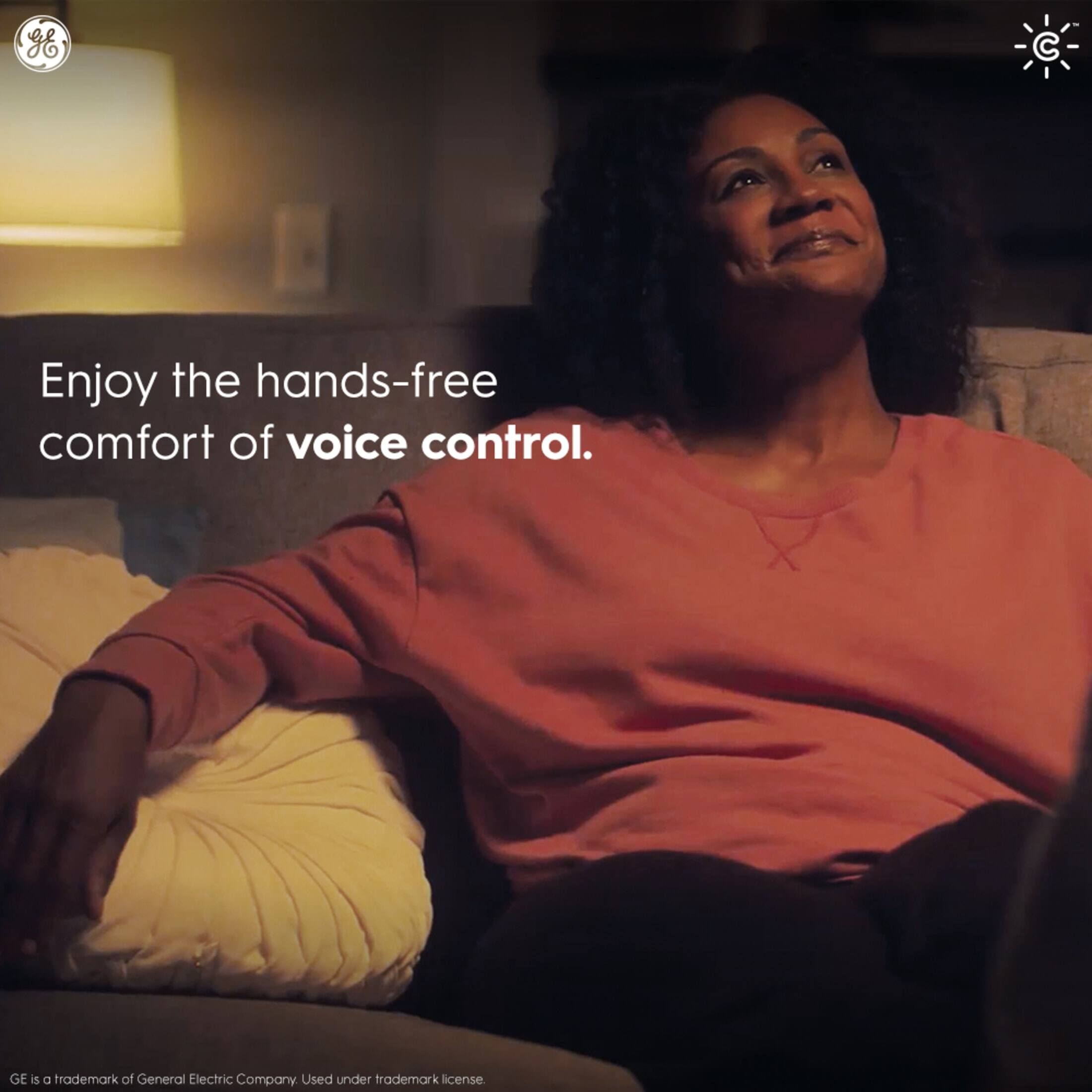 Enjoy the hands-free comfort of voice control. GE is a trademark of General Electric Company, used under trademark license.
