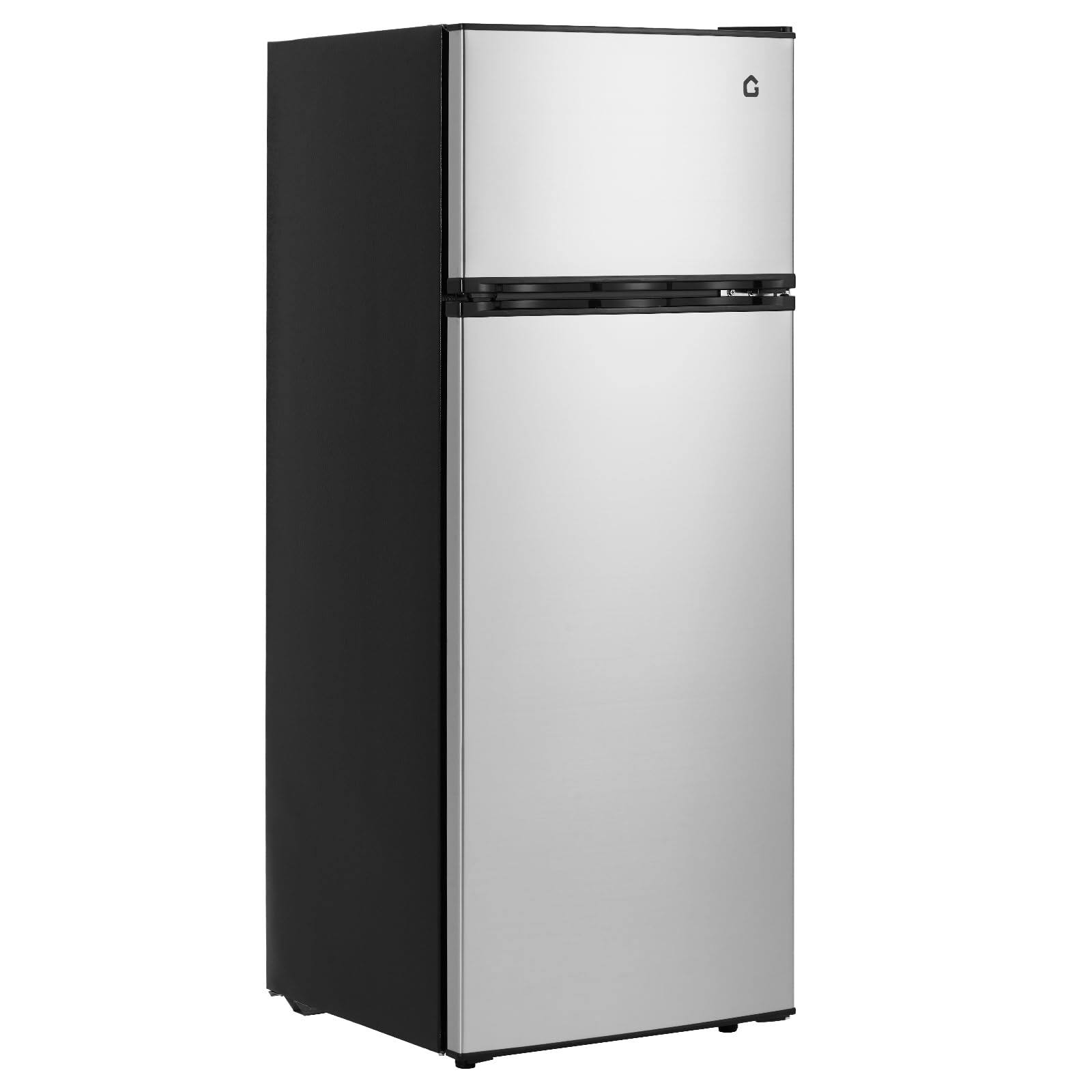 Front. GARVEE - 7.5 Cu.Ft. Refrigerator with Freezer Mini Fridge 2 Door Fridge Large Capacity Food Storage Cooling drinks Apartment Dorm - sliver.